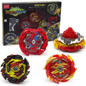 Bey Battle Tops Metal Fusion Burst Turbo Gyro Evolution Set with 4D Launcher Grip and Stadium-Red