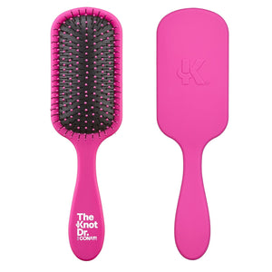 The Knot Dr. hair brush by Conair - Detangling hair brush - Removes Knots and Tangles in wet or dry Hair - hair brushes for women - Pink
