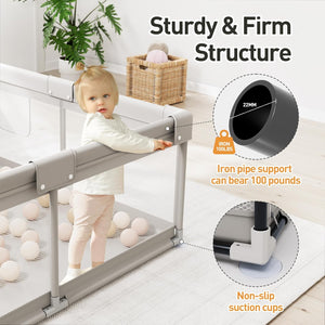 ZEEBABA Baby Playpen, Big Play Pen for Babies(59x59x27inch), Kids Safe Play Center for Babies and Toddlers, Baby Fence Gives Mommy a Break