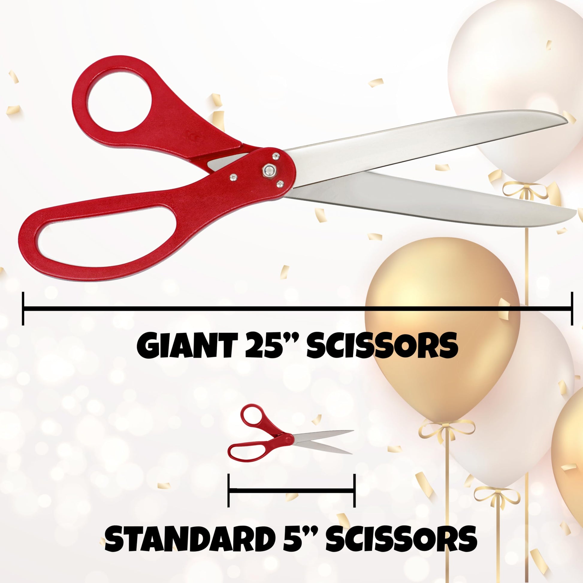 Buy now Giant Ribbon Cutting Scissor Set with Red Satin Ribbon Included - 25" Extra Large Scissors - Heavy Duty Metal Construction for Grand Openings, Weddings, Inaugurations, Ceremonies & Special Events at indiglob india