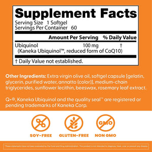Doctors Best Ubiquinol, Reduced-Form Coenzyme Q10, Non-GMO, Gluten Free, Soy Free 60 Softgels