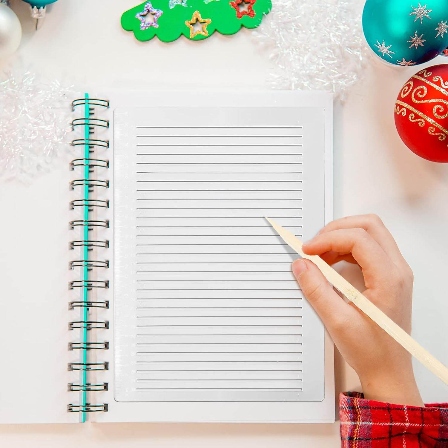 2 Packs Plastic Straight Line Stencil Template for Journaling Spacing Line Lettering Guide 11 Inch Scale Writing Ruler Envelope Addressing Template with Bamboo Stick and 2B Pencil for Paper Card Aids - My Store