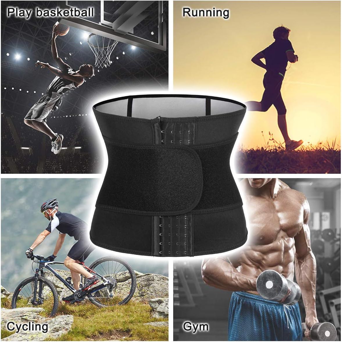 Buy now Yamadan Mens Neoprene Sauna Waist Cincher Slimmer Trainer Belt Belly Sweat Wrap Trimmer Workout Bands (Black Waist Trimmer, S) at indiglob india