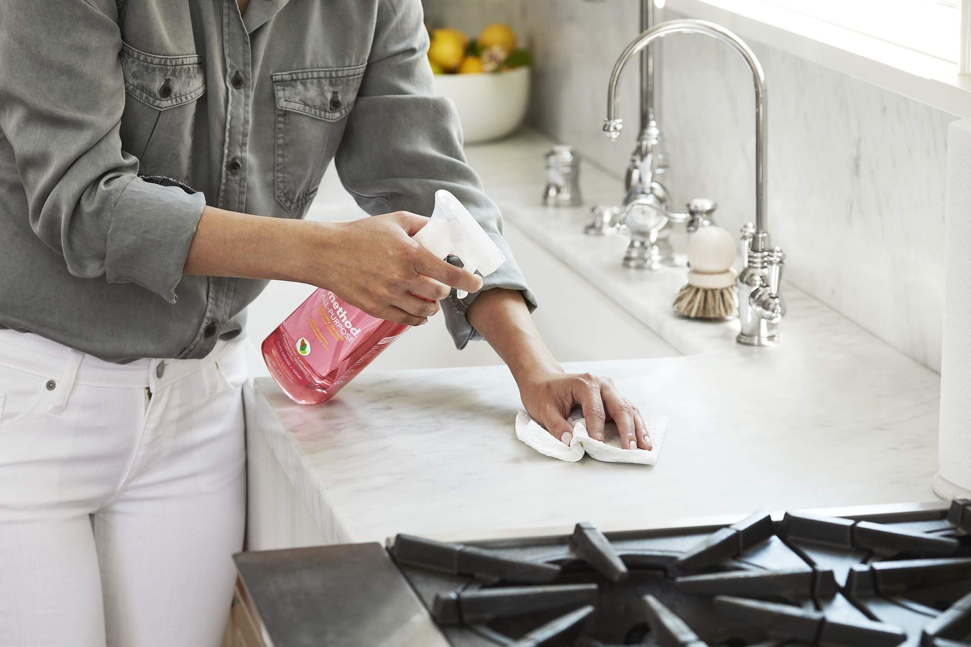 Buy now Method All-Purpose Cleaner, Pink Grapefruit, Perfect for Most Counters, Tiles, Stone, and More, 28 oz spray bottle at indiglob india
