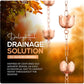 Copper Rain Chain – Decorative Chimes & Cups Replace Gutter Downspout & Divert Water Away from Home for Stunning Fountain Display – 8.5’ Long for Universal Fit – Flower Style