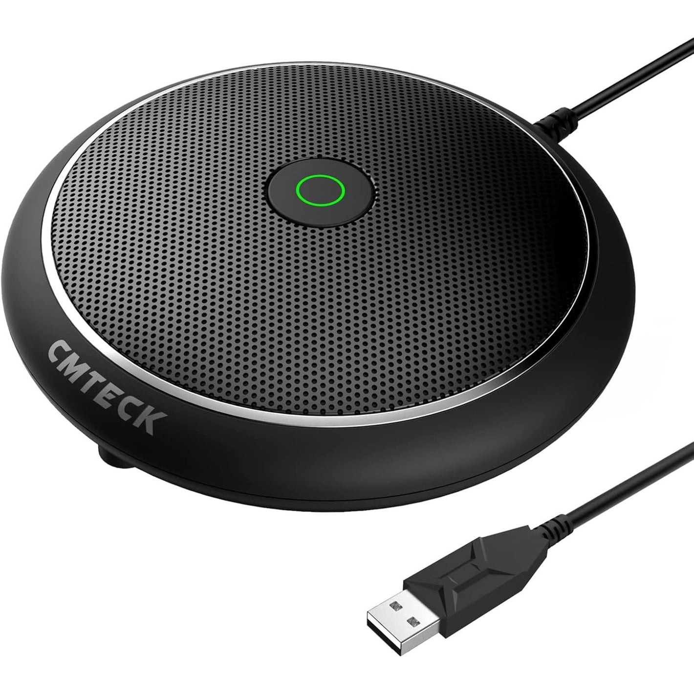 CMTECK Conference USB Microphone, Computer Desktop Mic with Mute Function, Omnidirectional Condenser PC Mic for Video,Streaming, Skype, Plug & Play Compatible with MacOS X Windows (No Speaker)