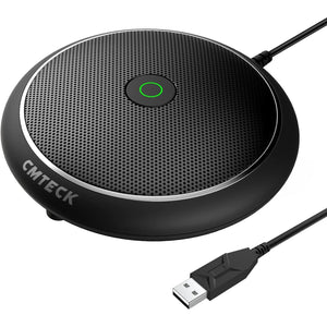 CMTECK Conference USB Microphone, Computer Desktop Mic with Mute Function, Omnidirectional Condenser PC Mic for Video,Streaming, Skype, Plug & Play Compatible with MacOS X Windows (No Speaker)