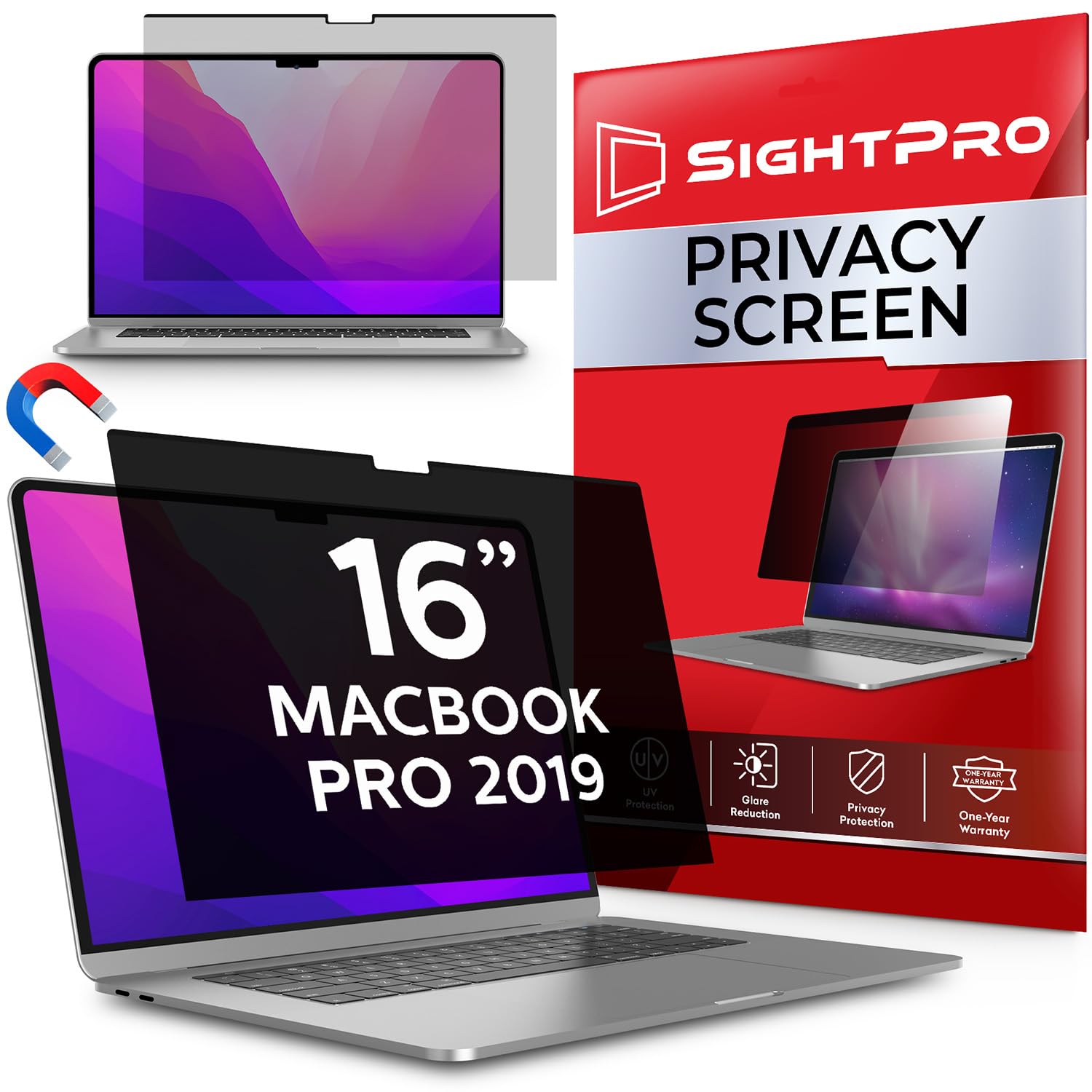 Buy now Magnetic Privacy Screen for MacBook Pro 16 Inch (2019, 2020) Removable Laptop Privacy Filter Shield and Protector at indiglob india