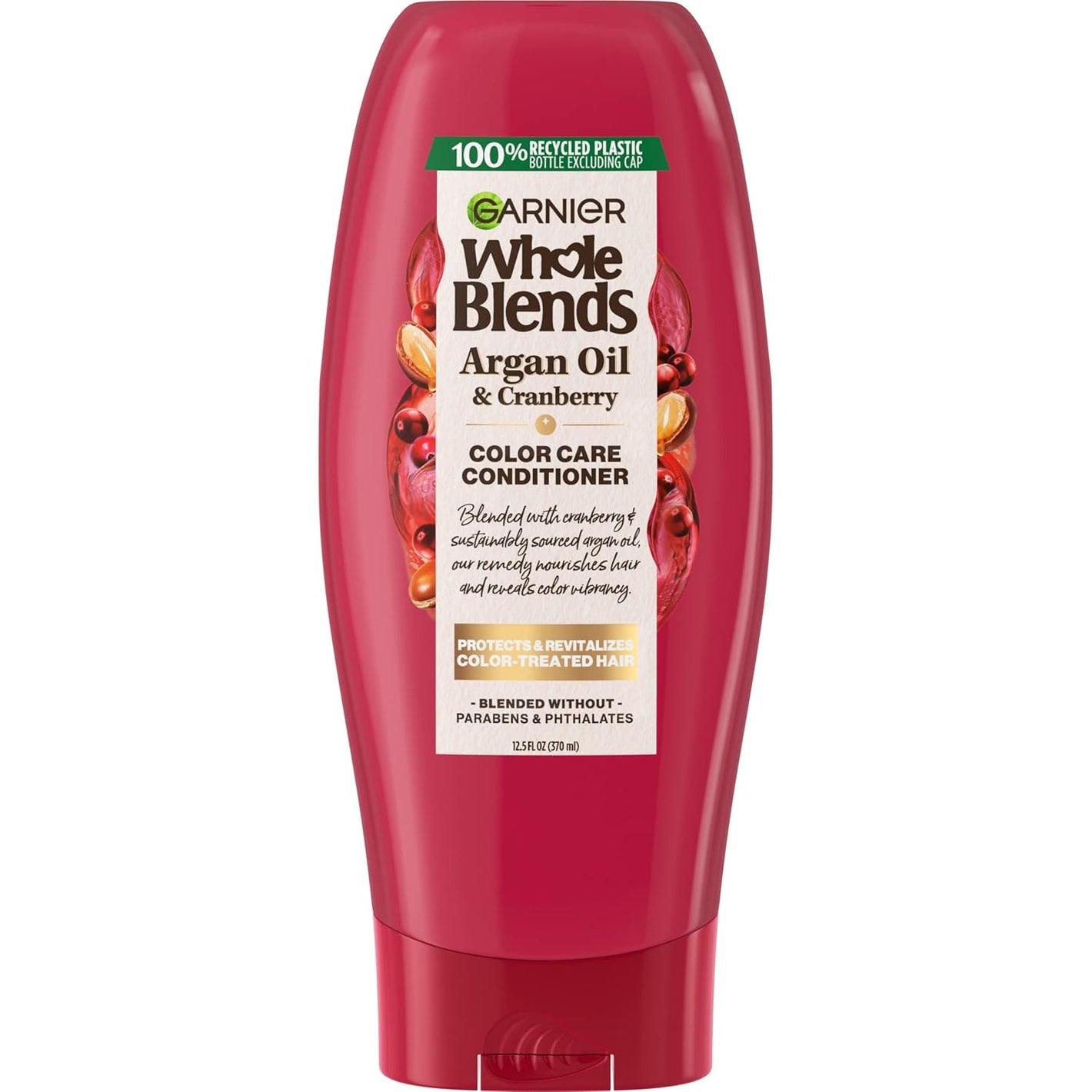 Garnier Whole Blends Color Care Conditioner with Argan Oil & Cranberry Extracts, 12.5 Fl Oz, 1 Count (Packaging May Vary)