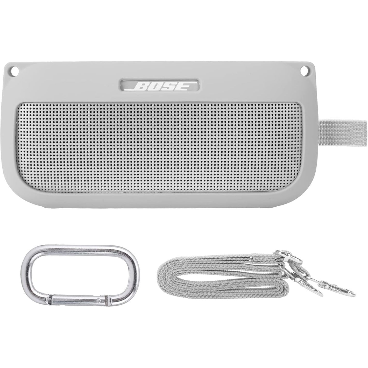 co2CREA Soft Silicone Case Replacement for Bose SoundLink Flex Bluetooth Portable Speaker (Silicone Case, White Smoke Case)