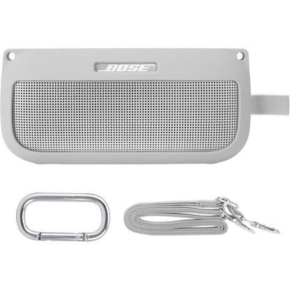 co2CREA Soft Silicone Case Replacement for Bose SoundLink Flex Bluetooth Portable Speaker (Silicone Case, White Smoke Case)