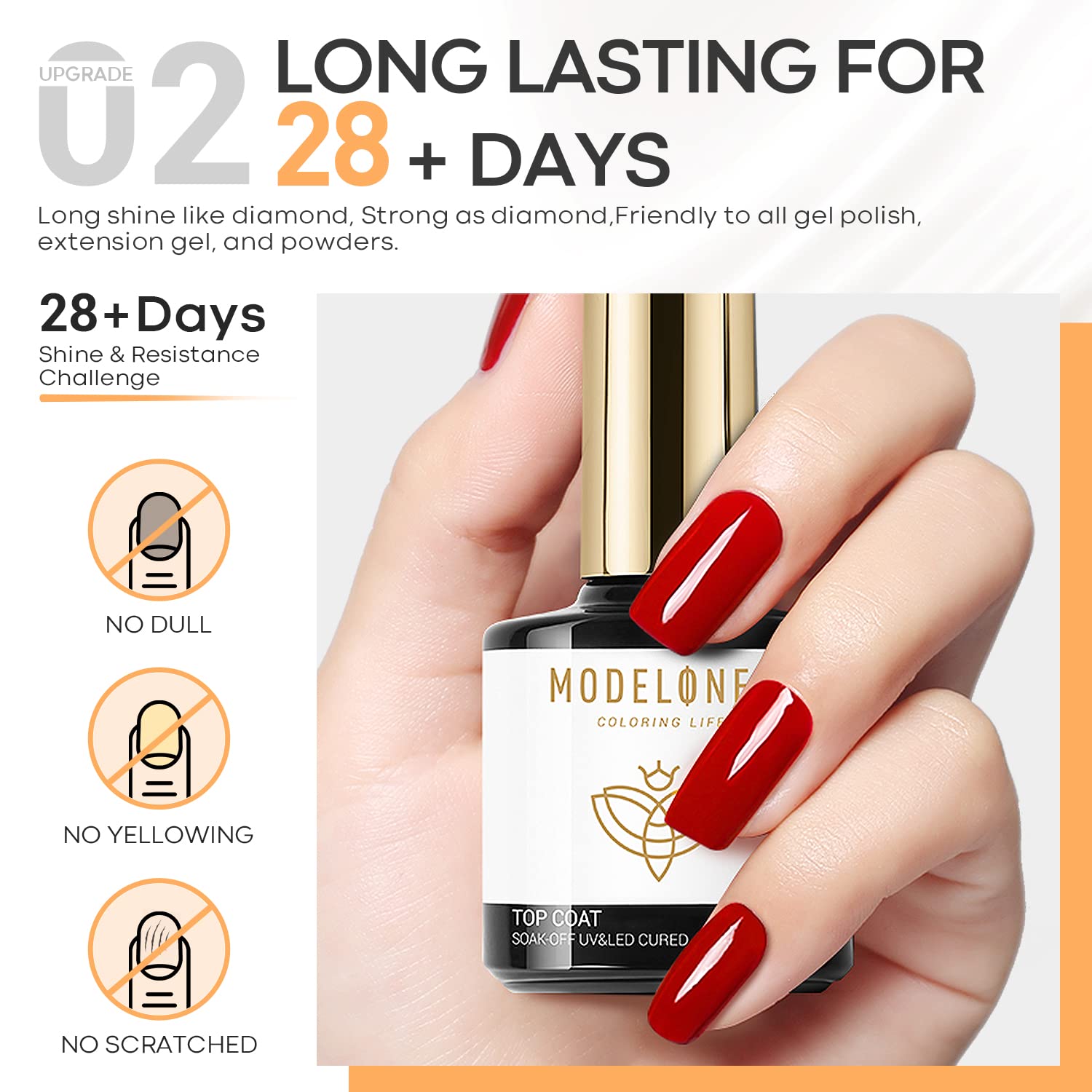 Buy now modelones Gel Nail Polish Top Base Coat, 2 PCS Clear High Glossy Long Lasting Soak Off Home Salon DIY Manicure Gift for Women at indiglob india