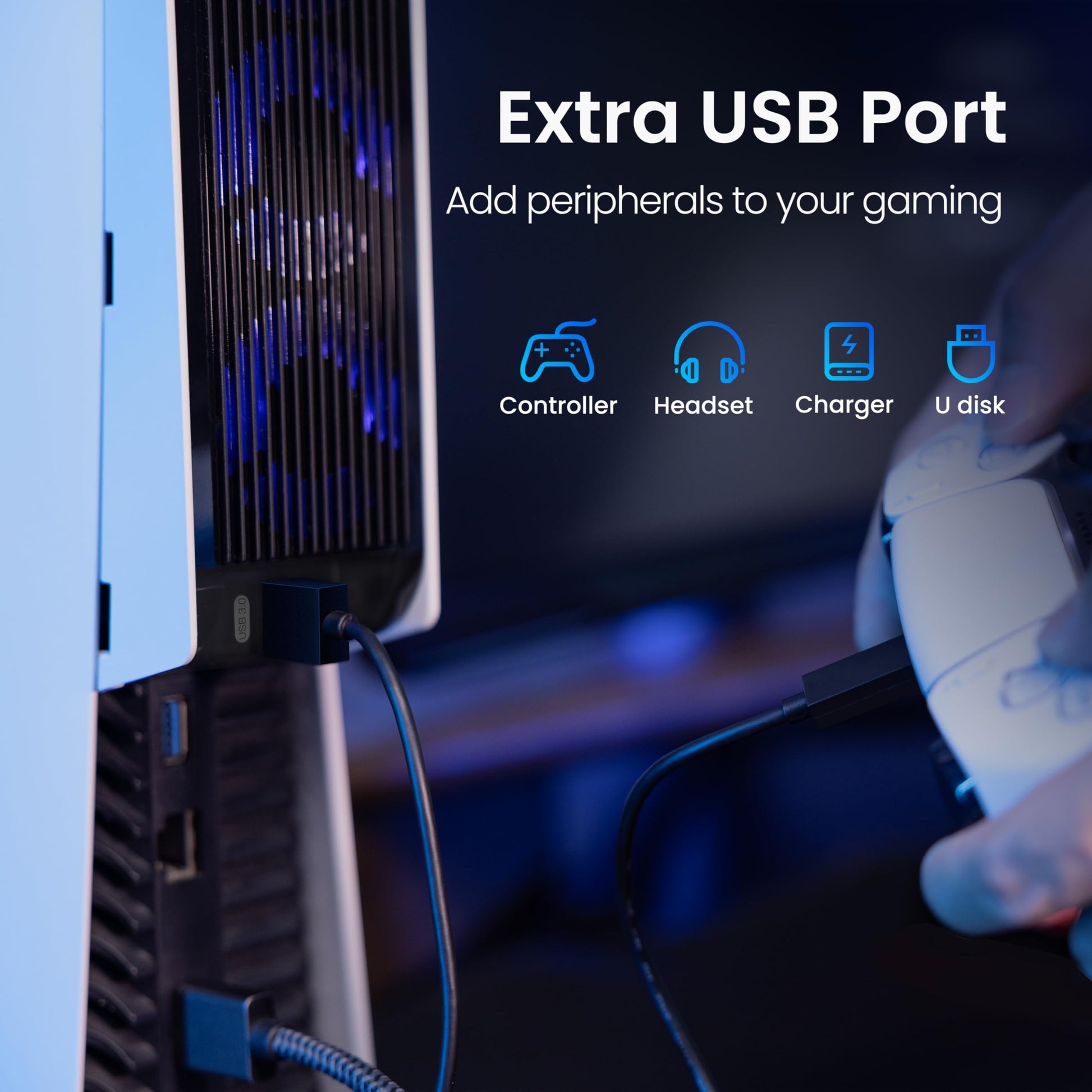 Buy now KIWIHOME Cooling Fan for PS5 Accessories, Upgraded Quiet Cooler Fan with Auto Speed, Controller USB3.0 Port & LED for PS5 2020 Only, Not for PlayStation 5 Slim/Pro, White at indiglob india
