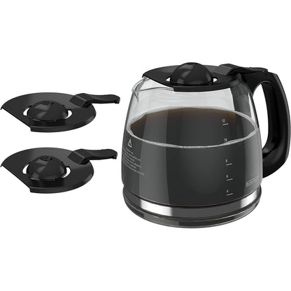 BLACK+DECKER 12-Cup Replacement Carafe, GC3100B, Duralife Glass, Dishwasher-Safe, 2 Extra Lids