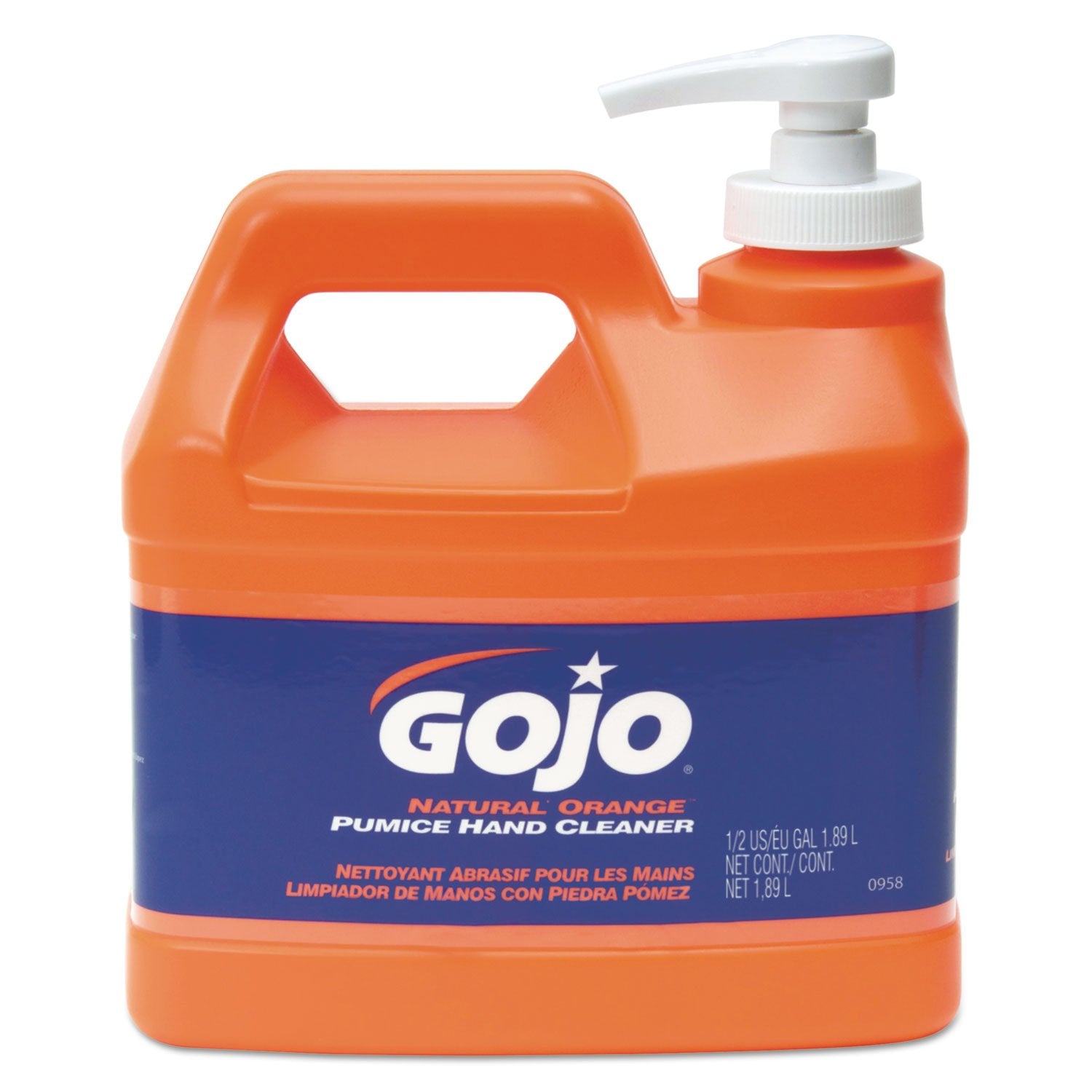 Buy now GOJO 095804 NATURAL ORANGE Pumice Hand Cleaner, Citrus, 0.5 gal Pump Bottle, 4/Carton Orange Citrus 4 Count (Pack of 1) at indiglob india