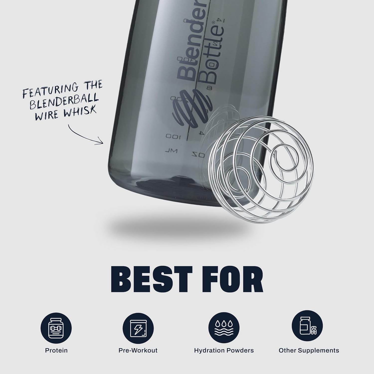 BlenderBottle SportMixer Shaker Bottle Perfect for Protein Shakes and Pre Workout, 28-Ounce, Navy - My Store