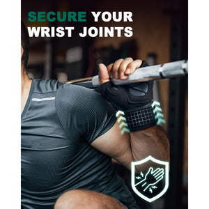 Trideer Workout Gloves for Men, Weight Lifting Gloves with Wrist Wrap Support, Full Palm Protection & Extra Grips for Weightlifting, Exercise, Cross Training, Fitness, Pull-up