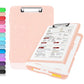 Buy now Sooez Clipboard with Storage, Clip Board 8.5 x 11 with Pen Holder, Plastic Organization Case Box for Letter Legal A4 Size Paper, Low Profile Clip, Nurses Teachers Must Haves, School & Office Supplies Glitter Pink at indiglob india