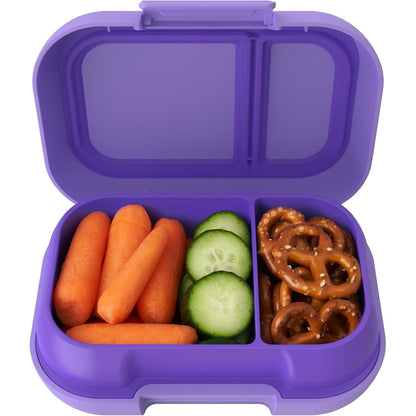 Bentgo Kids Snack - 2 Compartment Leak-Proof Bento Box Container for Snacks and Small Meals, Easy-Open Latch, Dishwasher Safe, BPA-Free for School, Daycare, & Sports - Ideal for Ages 3+ (Gray)