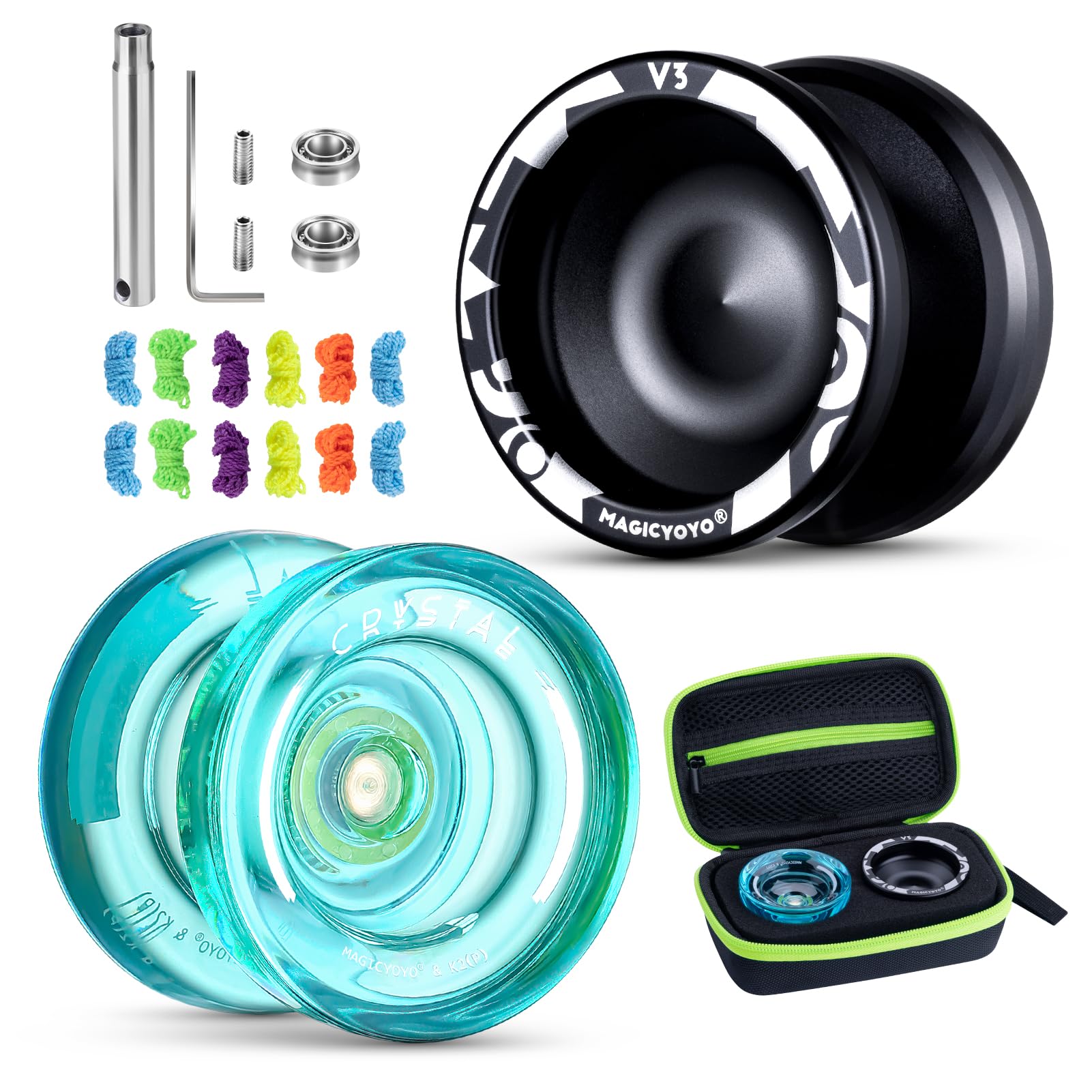 Buy now MAGICYOYO K2 Plus Crystal Orange Yoyo, Professional Fingerspin Trick Yo Yo for Kids/Adults, Responsive Yo-yo for Beginner, Replacement Unresponsive Bearing with 6 Yo yo Strings+Bearing Remover at indiglob india