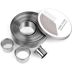 12 Pcs Donut Hole Cookie Biscuit Cutter Set for Baking, Graduated Doughnut Round Cookie Cutters, Metal Scone Circle Cookie Cutters for Frying, Biscuits Ring Molds for Cooking Cake(1-4.4 Inch) HAHAYOO - My Store