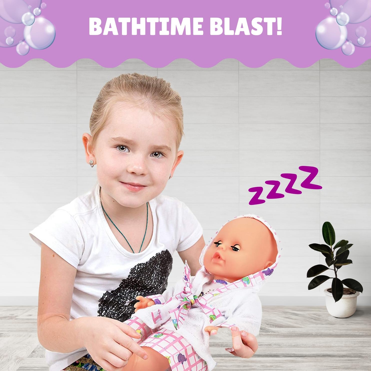 Buy now Liberty Imports Baby Bath Toys 13-Inch Little Newborn Doll Bath Set - Real Working Bathtub with Detachable Shower Spray and Accessories for Kids Pretend Play at indiglob india