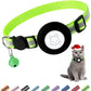 Airtag Cat Collar, Air tag Cat Collar with Bell and Safety Buckle in 3/8" Width, Reflective Collar with Waterproof Airtag Holder Compatible with Apple Airtag for Cat Dog Kitten Puppy (Black)