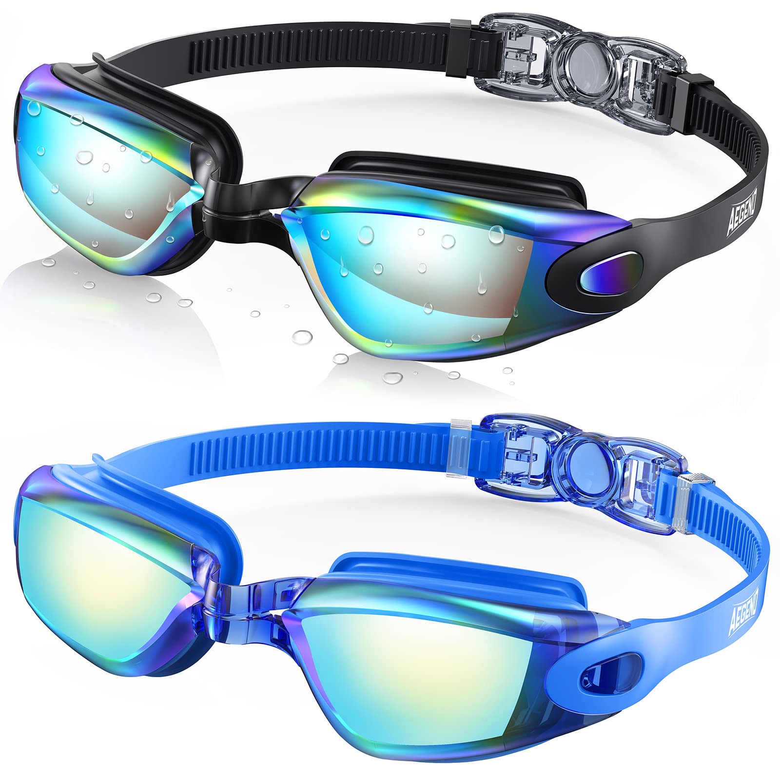 Buy now Aegend Swim Goggles, 2 Pack Swimming Goggles No Leaking Adult Men Women Youth at indiglob india