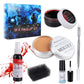 MEICOLY SFX Makeup Kit Scars Wax, Fake Blood Spray(2.1Oz) Halloween Special Effect Wound Modeling Skin Wax(1.67Oz) with Spatula, Black Stipple Sponge, Coagulated Blood Gel(1.06Oz),5ml Castor Sealer,02