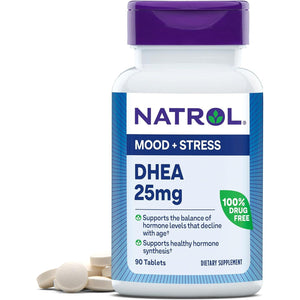 Natrol Mood & Stress DHEA 25mg, Supplement for Balance of Hormone Level, 90 Tablets, 90 Day Supply