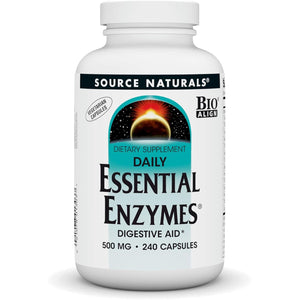 Source Naturals Essential Enzymes in Vegetarian Capsules, Digestive Aid* 500 Mg - 240 Capsules