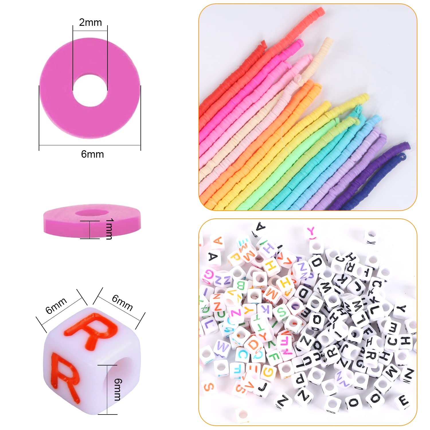 Buy now Augshy Clay Beads, 6700 Pcs Clay Beads for Bracelets Making Include Alphabet Letter Beads Round Heishi Jewelry Making Beads Flat Beads for Bracelets Making at indiglob india