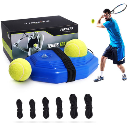 Buy now Tennis Trainer Rebound Ball with Strong Non-slip Mat, Portable Solo Tennis Training Equipment for Kids/Adults, 6 Cords & 2 Balls for Replacement at indiglob india