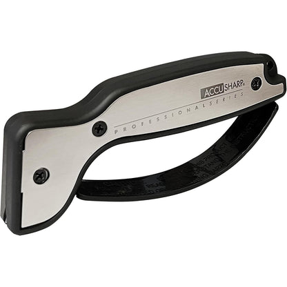 AccuSharp Knife Sharpener, Ergonomic Comfortable Handle, Compact & Easy to Use, Restore and Hone Straight & Serrated Knives, White