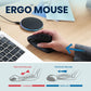 Perixx PERIMICE-713RX Wireless Rechargeable Vertical Mouse - Duo Wired and Wireless Charging Feature - Charging Pad Included - 6 Buttons Design - Black - Right-Handed Design