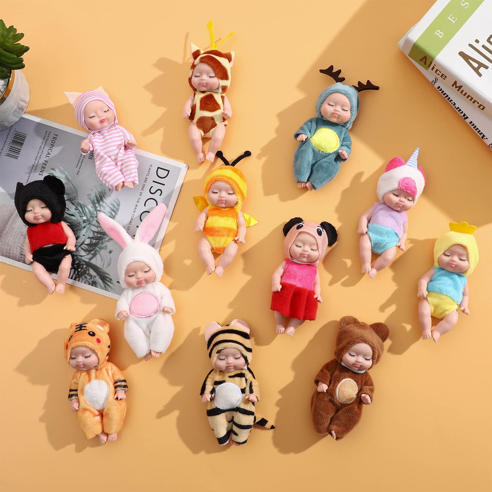 Buy now ONEST 12 Sets 4 Inch Dolls Cute Baby Dolls Mini Dolls with Clothes Mini Sleeping Dolls with Doll Accessories at indiglob india
