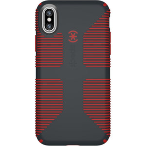 Buy now Speck Products CandyShell Grip Cell Phone Case for iPhone XS/iPhone X - Charcoal Grey/Dark Poppy Red at indiglob india