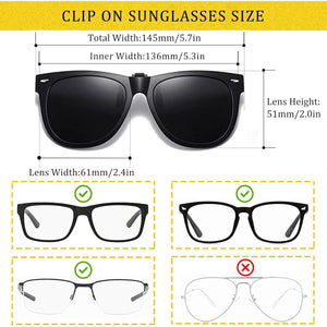 Polarized Clip On Sunglasses Over Prescription Glasses Anti-Glare UV Protection Fishing Driving Sunglasses