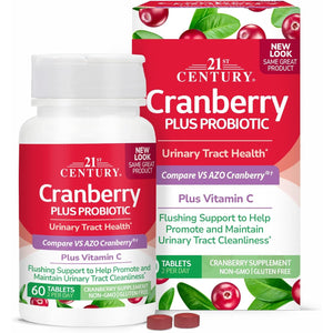 21st Century Cranberry Plus Probiotic Tablets, 60 Count
