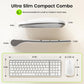 seenda Rechargeable Wireless Keyboard Mouse, Ultra Thin Low Profile Wireless Keyboard and Mouse with Number Pad, Quiet Portable Combo Compatible for Windows XP/7/8/10/11/11 Pro, Silver White