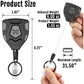 MNGARISTA Heavy Duty Retractable Keychain with Belt Clip, ID Badge Reel Key Chain, Badge Holder with 31.5' Steel Cord and Key Ring, 9.0oz, 2-Pack