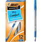 BIC Round Stic Grip Xtra Comfort Fine Blue Ballpoint Pens, Medium Point (0.8 mm), 12-Count Pack, Excellent Writing Pens With Soft Grip for Superb Comfort and Control