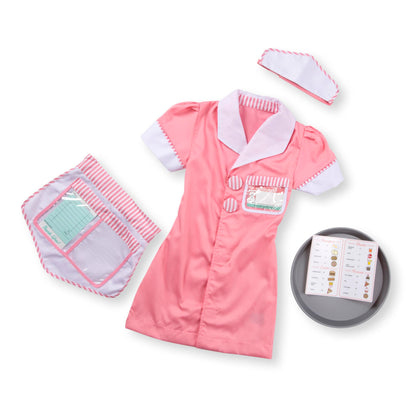 Buy now Melissa & Doug Waitress Role Play Costume Set (7 pcs) - Includes Apron, Order Pad, Cap at indiglob india