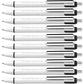 Schneider Slider Xite XB (Extra Broad) Ballpoint Pen, Refillable + Retractable, 1.4 mm, White Barrel w/Blue Accents, Blue Ink, Box of 10 Pens (133203)