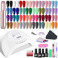 Buy now JODSONE Gel Nail Polish Kit with U V Light 32 Colors Gel Polish Nail + 4 Functional Adhesive Bottles Kit Soak Off Manicure Tools Gifts for Women 32KIT 1G 01-A 107P at indiglob india