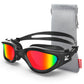 Buy now ZIONOR Swim Goggles, G1 SE Swimming Goggles Anti-Fog for Adult Men Women One Size B4-red Lens Allblack Frame at indiglob india