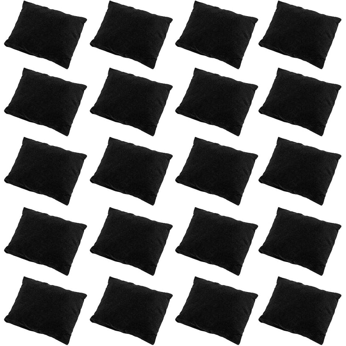 Watch Pillow, Velvet Watch Pillows for Box Bracelet Watch Pillow 20 Packs, Small Black Velvet Pillow 3.34'' x 2.95'', Jewelry Display Pillow Bracelet Bangle Cushions for Gift Box