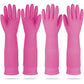 Mamison 2 Pairs Reusable Waterproof Household Dishwashing Cleaning Rubber Gloves, Non-Slip Kitchen Glove (Pink, Medium (Pack of 2))