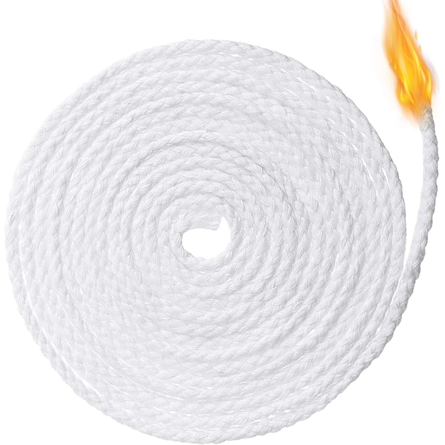 BBTO 6.56 Feet Candle Oil Lamp Wicks Replacement Braided Round Wick for Oil Lamps, DIY Handmade Candle Lantern Making Supplies for Christmas Eve Halloween Party(2.6 mm/ 0.1 Inch)