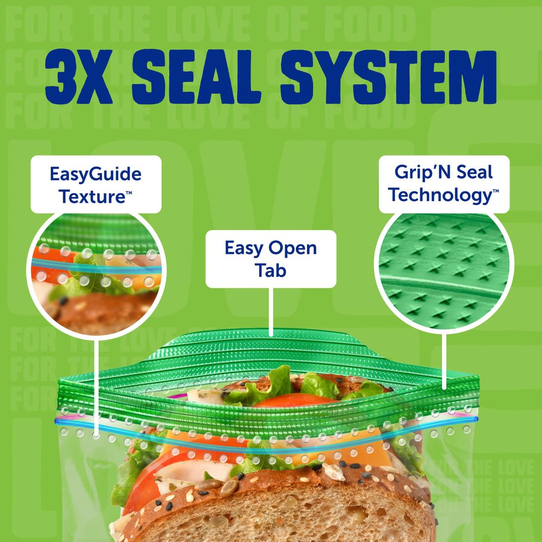 Buy now Ziploc Sandwich and Snack Bags with EasyGuide Texture, Plastic Storage Bags with Grip 'n Seal Technology, 270 Bags Total at indiglob india